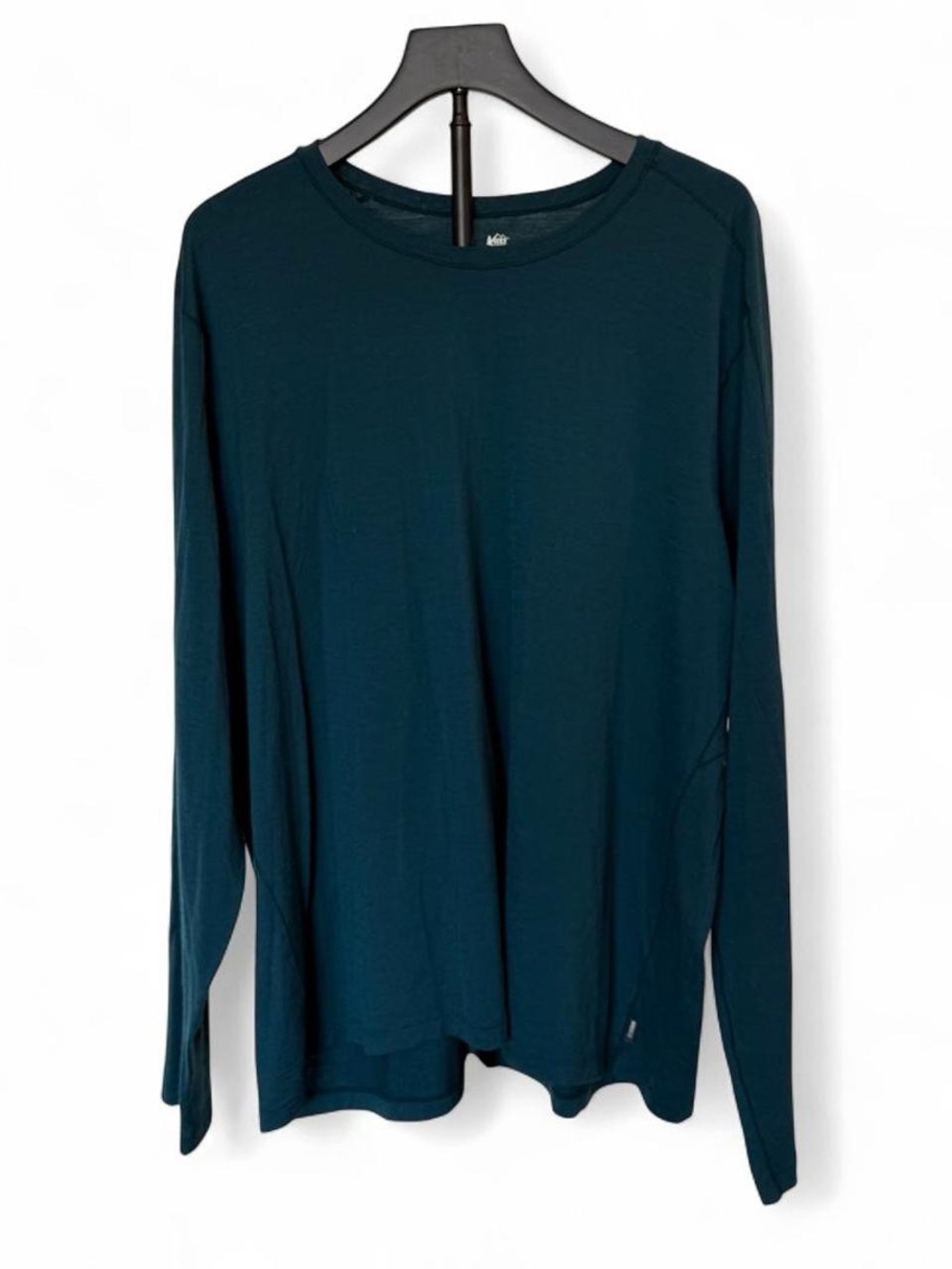 REI Co-op Men's Blue Merino Wool Knit Solid Long Sleeve Crew Neck Tee 3XL